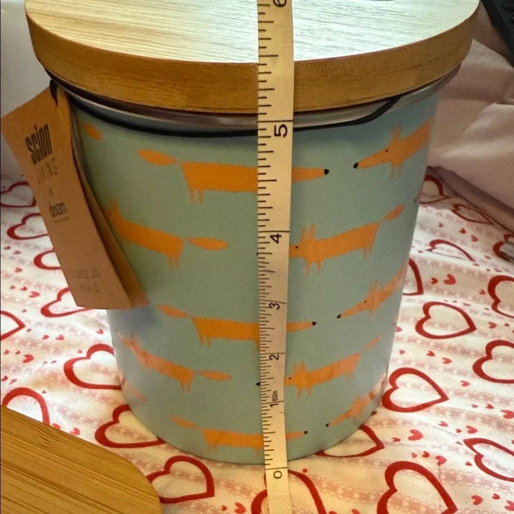 Matching Set- Canister & Glass Food Storage Jar with Bamboo Lids. So many uses!